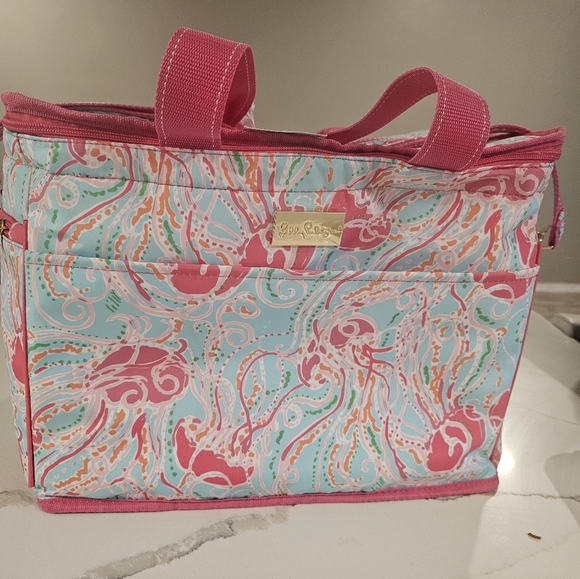 Lilly Pulitzer Handbags - Lilly Pulitzer Pink and Aqua Tote Bag